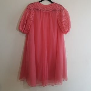 Vintage Pink Sheer lace sleeved robe